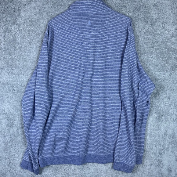 Johnnie O Sweater Men XXL 2XL Skiles Striped Quarter Zip Casual Pullover Lyocell - Picture 9 of 11